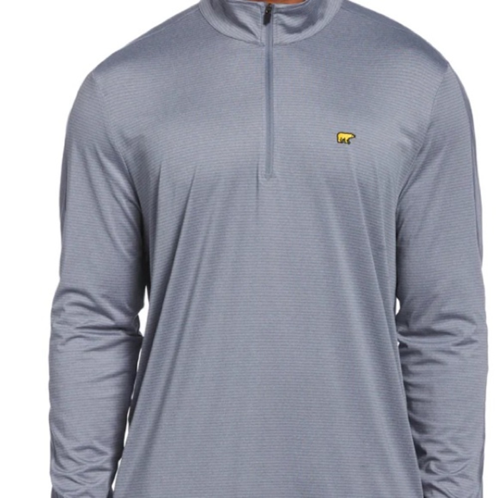 Jack Nicklaus Men's Gray Zip-Up Sweater with Bear Logo